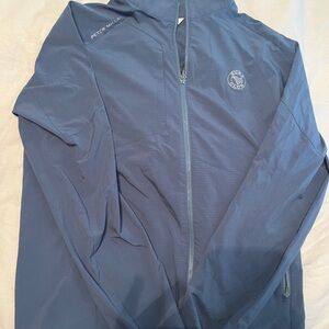 Peter Millar Blue Windbreaker Jacket Lightweight Athletic Design